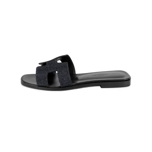 HERMES Oran Sandal Bleu Brut Denim