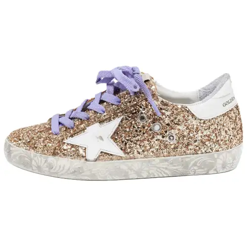 Golden Goose Super Star Leather Stylish Skateboarding Shoes Women's Gold