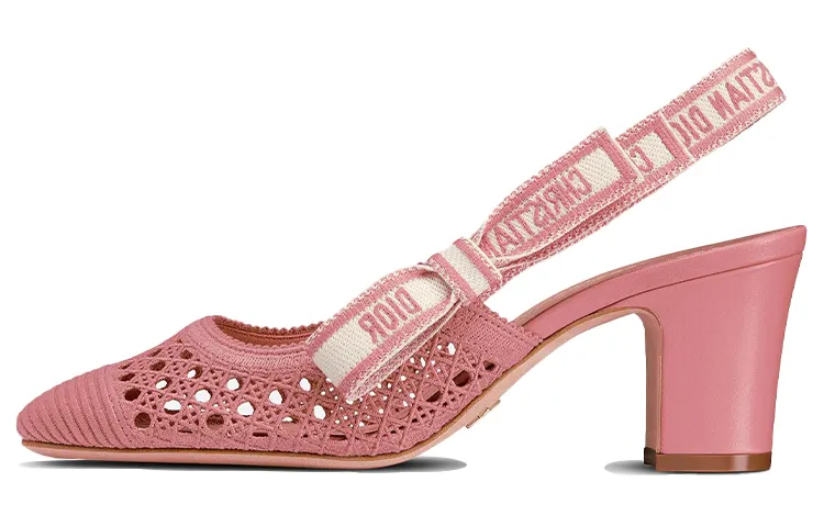 DIOR Moi Block Heel High Heels Women's Crimson