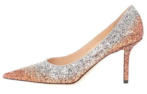 Jimmy Choo LOVE 85 Slim Heel High Heels Women's Orange Silver
