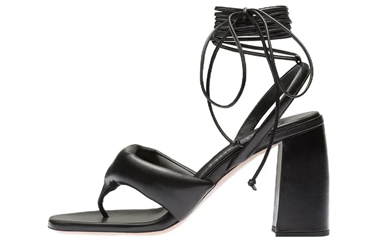 MIU MIU Leather One Strap Sandals Women's Black