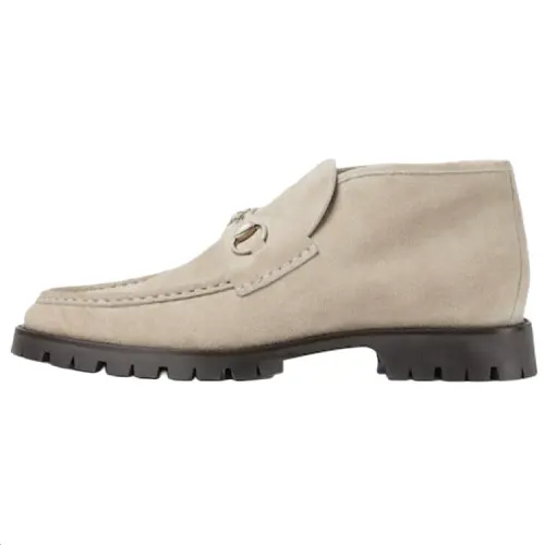 GUCCI Horsebit Ankle Boots Men's Oat