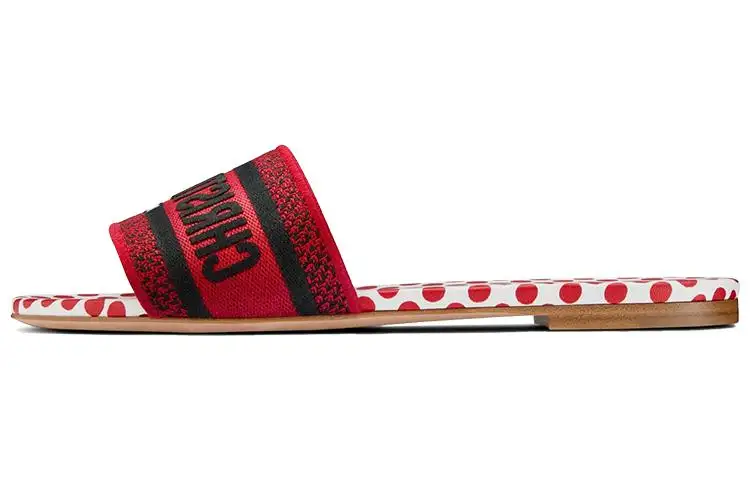 DIOR Dway Totem Slide Slippers Women's Red