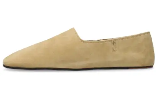 Loro Piana Gravina Suede Casual Shoes Women's Beige