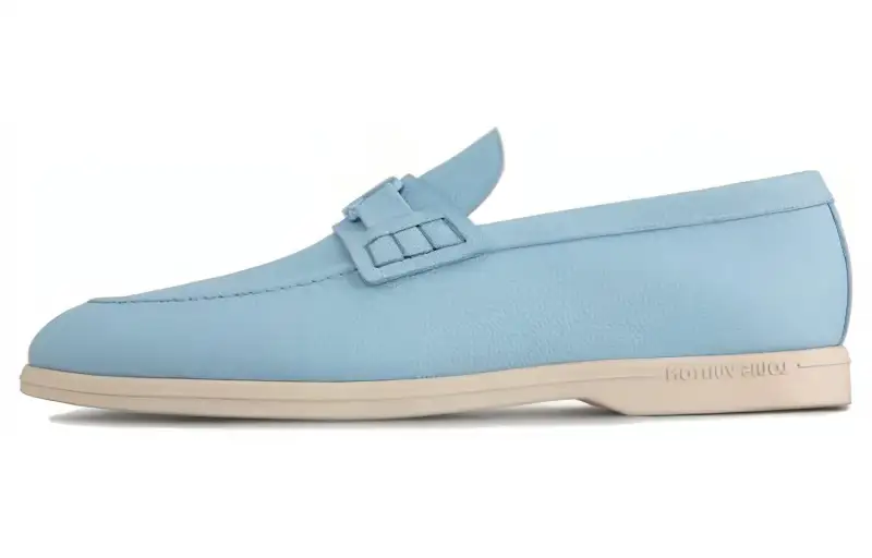 LOUIS VUITTON Estate Loafer Cow Leather Loafers Men's Blue