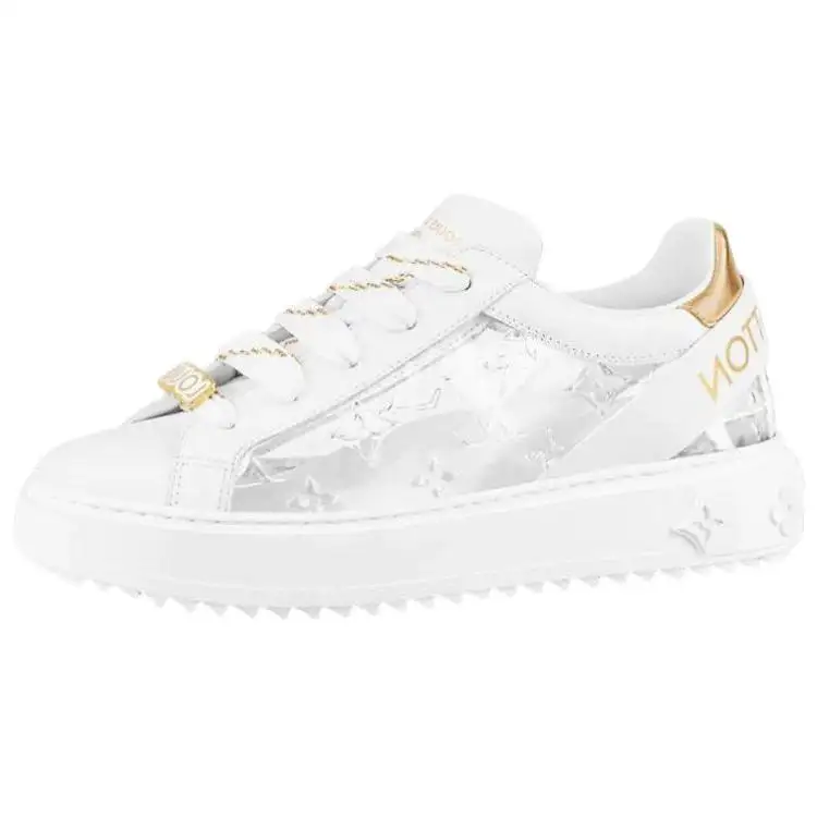 LOUIS VUITTON Time Out Debossed Monogram Transparent Upper White Gold Women's White Pink Socks Included