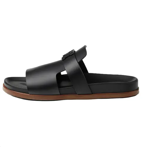 HERMES Slide Slippers Men's Black