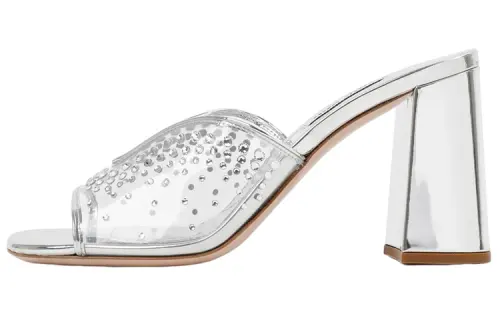 MIU MIU Slide Slippers Women's Silver