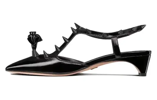 DIOR Rose Fantastique Chunky Heel High Heels Women's Black
