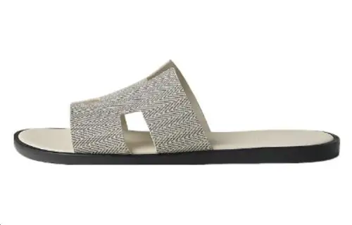 HERMES Izmir Slide Slippers Men's Beige Black