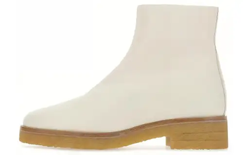 THE ROW Boris Leather Ankle Boots Women's White