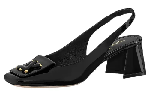 LOUIS VUITTON Shake Chunky Heel High Heels 5.5cm Women's Black