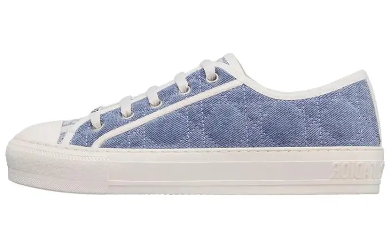 DIOR Walk'N'DIOR Low Top Blue Faded Cannage Embroidered Denim Women's