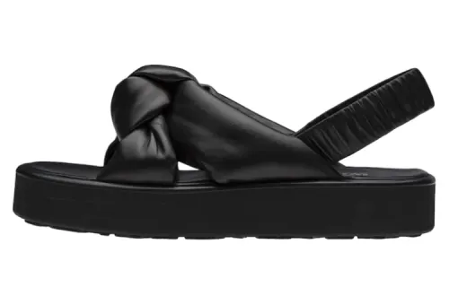 MIU MIU Leather One Strap Sandals Women's Black