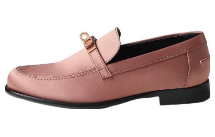 HERMES Destin Loafers Women's Rosewood Color