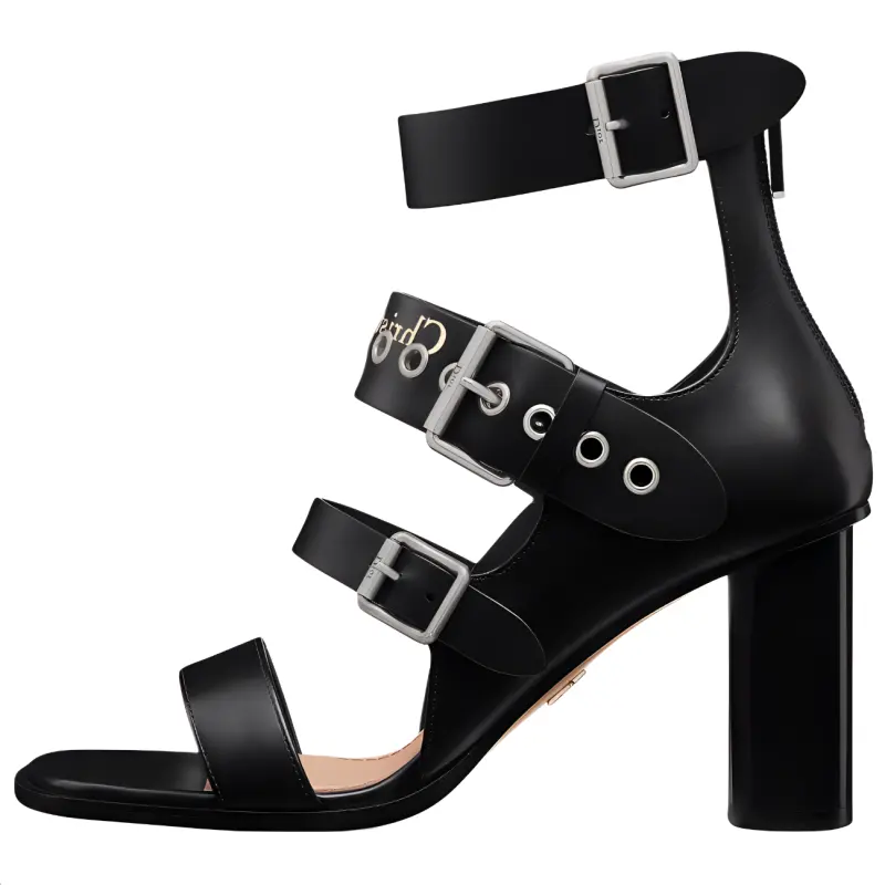 DIOR 2025 Early Spring Collection One Strap Sandals 8cm Women's Black