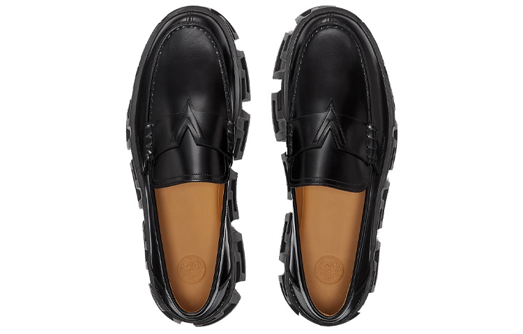 VERSACE Men's Leather Loafers Moccasins Greca Labyrinth