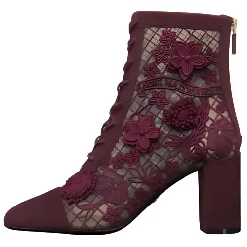 DIOR Naughtily D Ankle Boots 8cm Women's Deep Peach Red