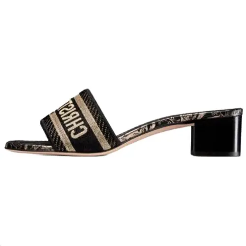 DIOR Dway Slide Slippers Women's Black Gold