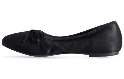 Balenciaga Leopold Ballerina Black Satin Women's