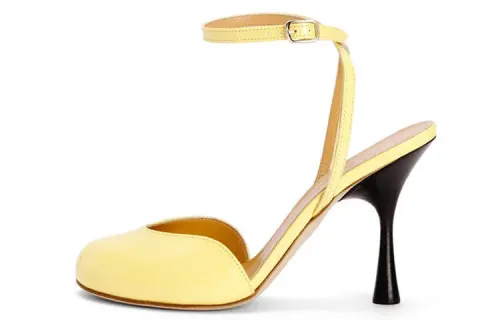 LOEWE Leather Slim Heel High Heels Women's Yellow