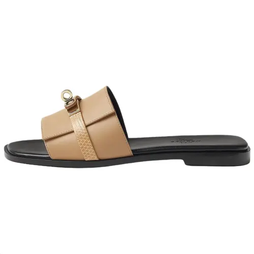 HERMES Giulia Slide Slippers Women's Brown