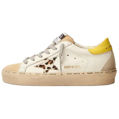 Golden Goose Hi Star Pu Low top Stylish Skateboarding Shoes Women's White Distressed