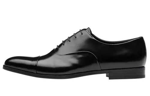 PRADA Triangle Dress Shoes Men's Black