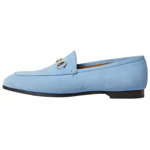 GUCCI Jordaan Suede Loafers Women's Blue