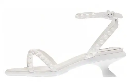 MIU MIU Leather One Strap Sandals Women's White