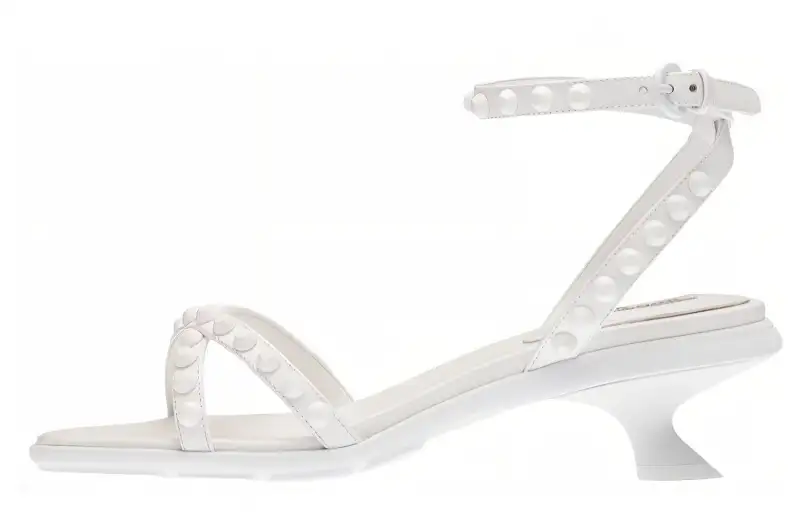 MIU MIU Leather One Strap Sandals Women's White