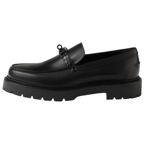 HERMES Icone Calfskin Casual Shoes 3cm Men's Black