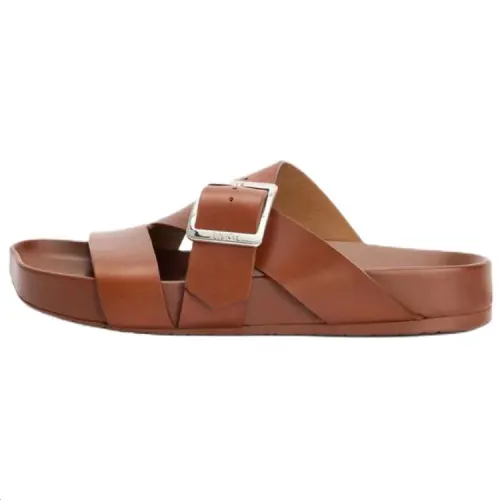 LOEWE Ease Buckle Slide Slippers Men's Brown