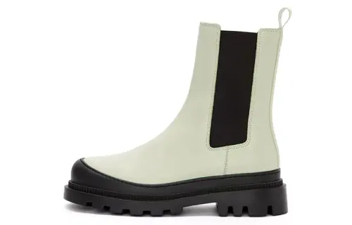 LOEWE Leather Short Chelsea Boots Women's Bright Green