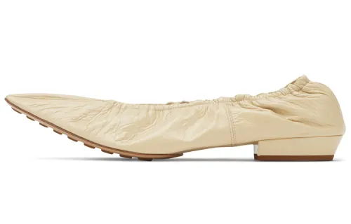 Bottega Veneta Leather Ballet Flat Light Brown Women's