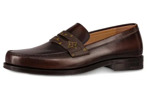 LOUIS VUITTON Sorbonne MONOGRAM Top Grain Cow Leather Comfortable Casual Shoes Men's Mocha