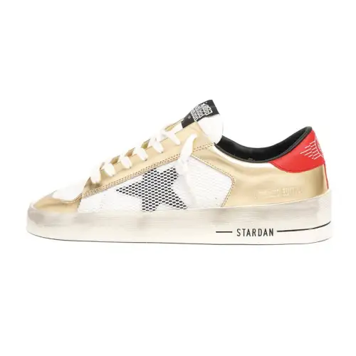 Golden Goose Stardan Skateboard Shoes Women's Low Top White/Gold