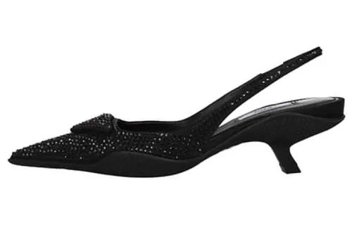 PRADA Fabric Slim Heel High Heels 4.5cm Women's Black