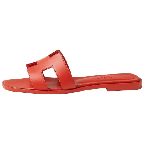 HERMES Oran Slide Slippers Women's Red