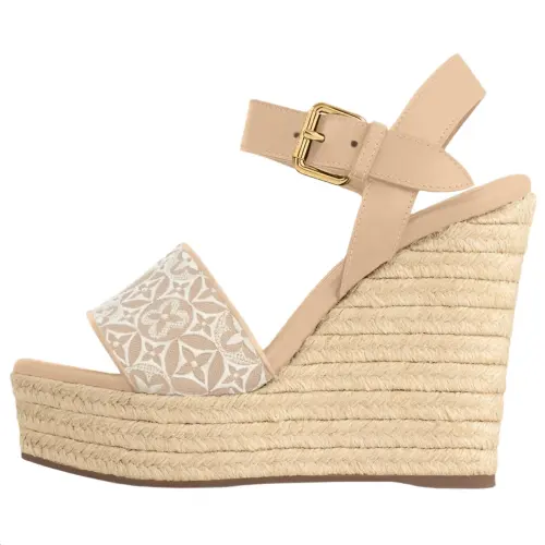 LOUIS VUITTON Helios One Strap Sandals 8.5cm Women's Light Umber