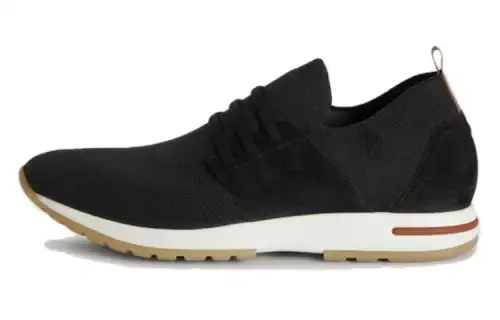 Loro Piana Fabric Lightweight Low top Casual Shoes Men's Black