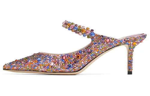 Jimmy Choo Bing 65 crystal strap rainbow hot diamond high heel sandals women's color
