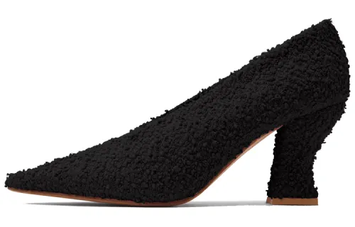 Bottega Veneta Almond Chunky Heel High Heels 7.5cm Women's Black