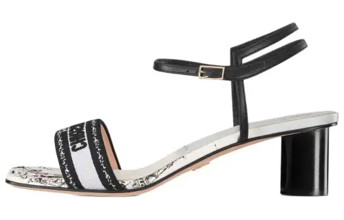 DIOR Dway One Strap Sandals 5CM Women's Black White