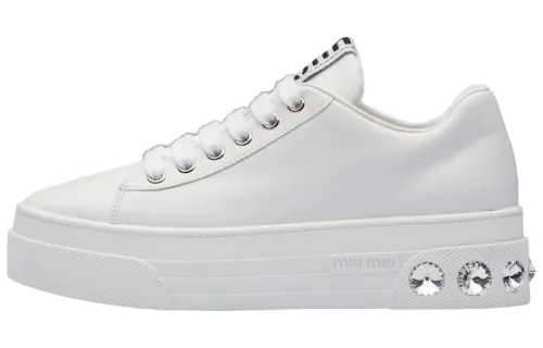 MIU MIU Low top Stylish Skateboarding Shoes Women's White