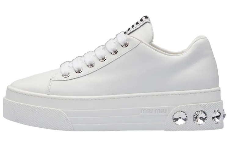 MIU MIU Low top Stylish Skateboarding Shoes Women's White