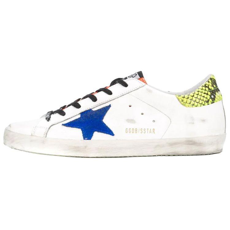 Golden Goose Super Star Skateboard Shoes Women's Low Top White/Blue