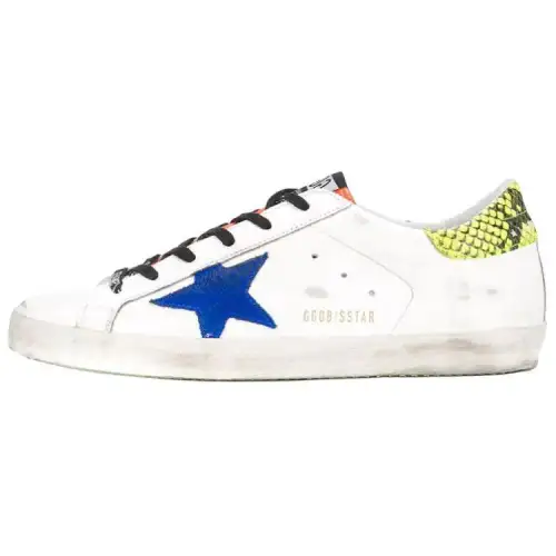 Golden Goose Super Star Skateboard Shoes Women's Low Top White/Blue