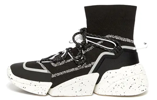 KENZO High top Fashion Casual Athletic Shoes Women's Black White