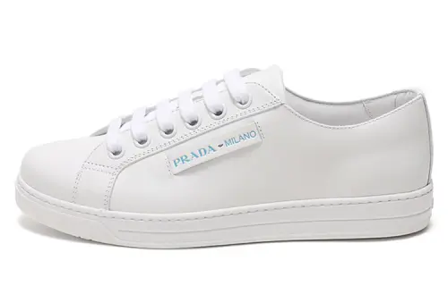PRADA Cow Leather Low top Skateboard Shoes Men's White